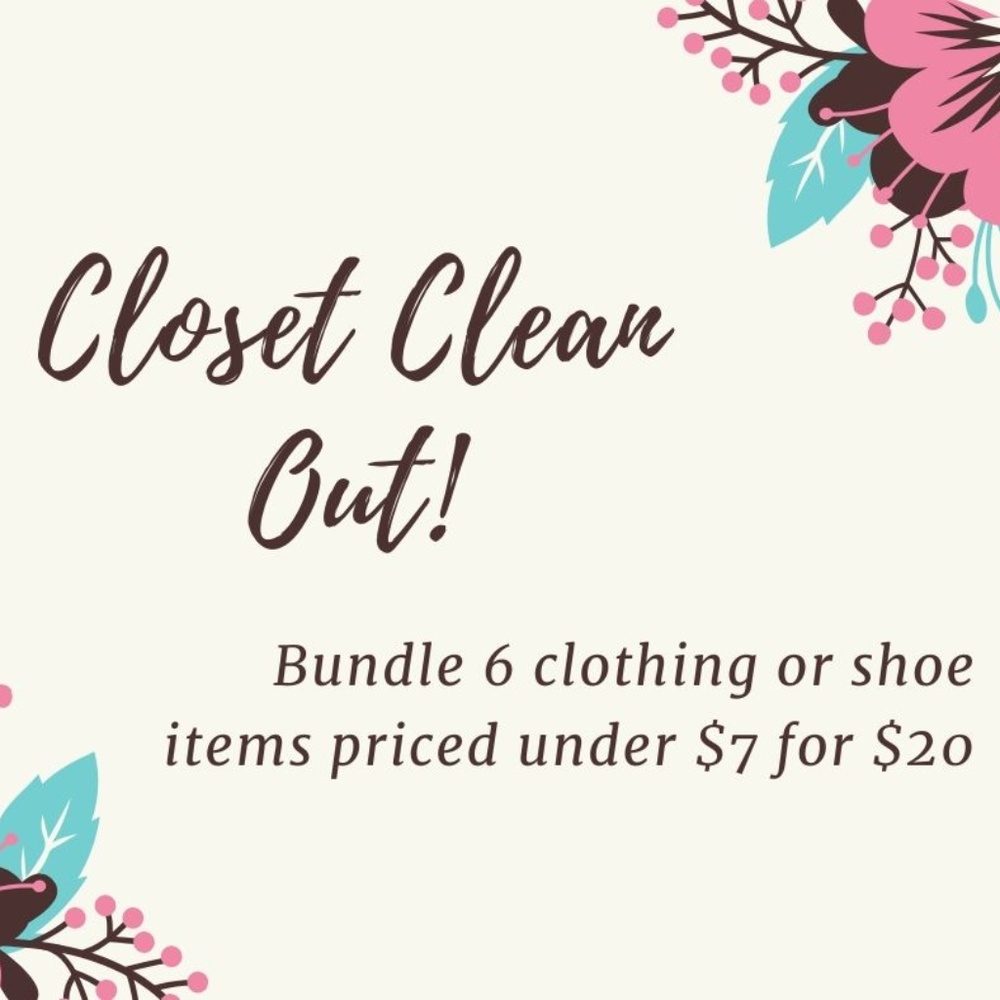 6/$20 - 6 clothing or shoe items under $7 for $20